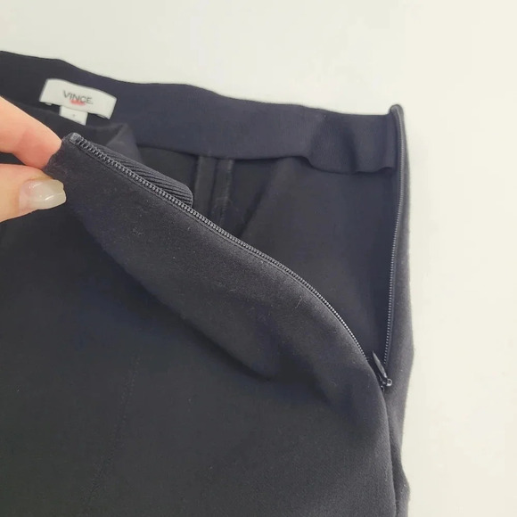 Vince black Stitch-Front Seam Leggings pants slit back ankle zip side small P - Picture 7 of 10